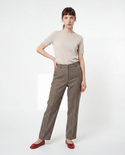 Beige Linen Casual Pants