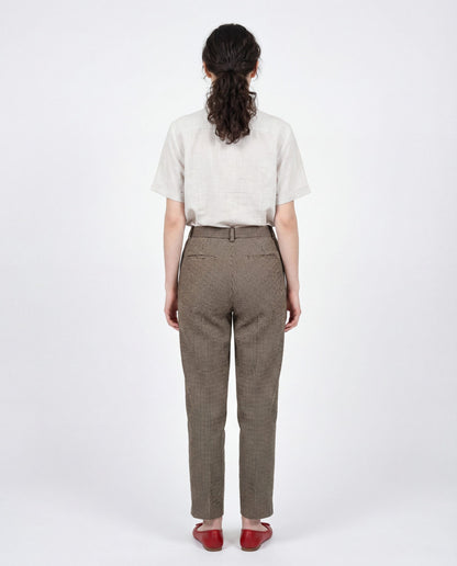 Beige Linen Casual Pants
