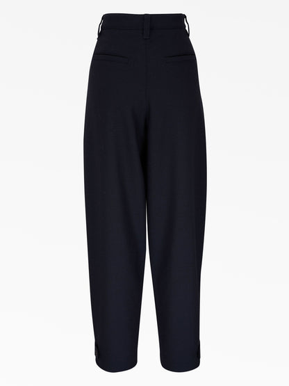 Blue Wool Casual Pants