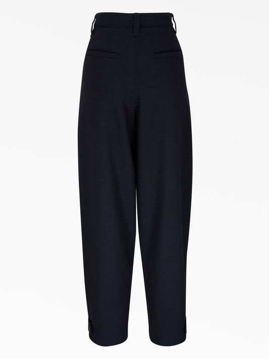 Blue Wool Casual Pants