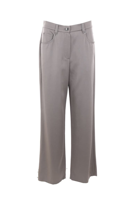 Gray Acetate Casual Pants