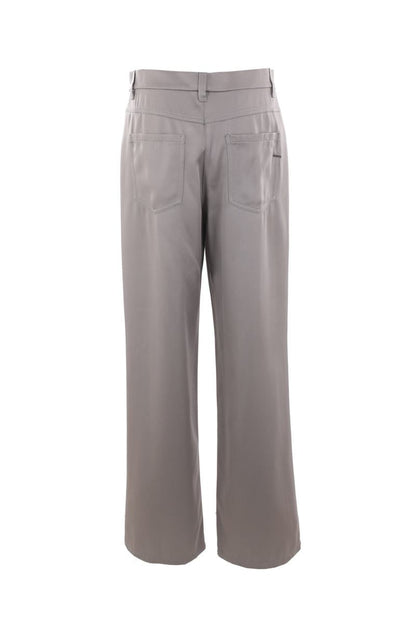Gray Acetate Casual Pants