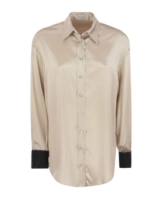 Beige Silk Shirt