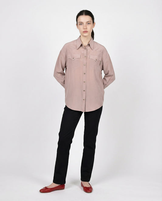 Beige Silk Shirt