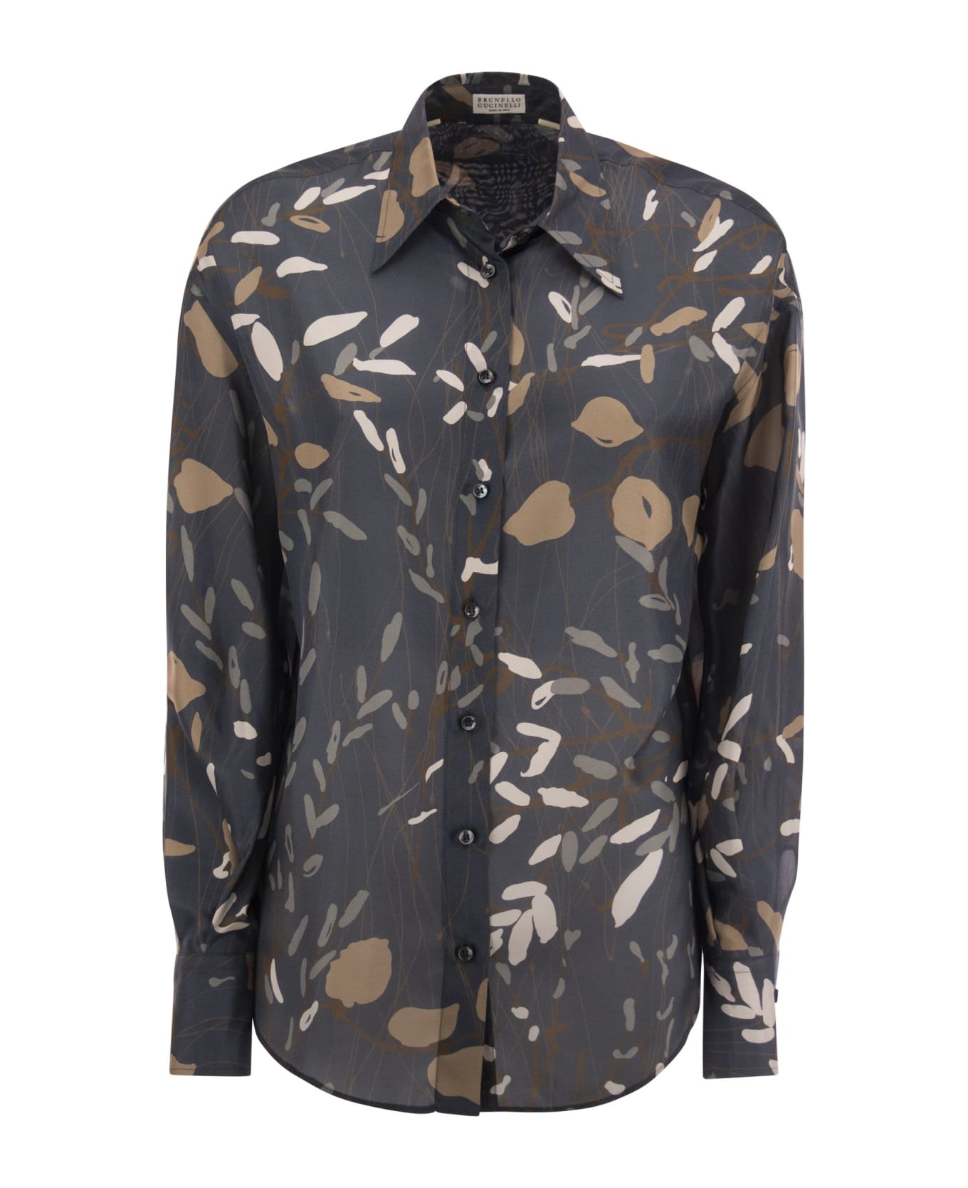 Blue Silk Pattern Shirt