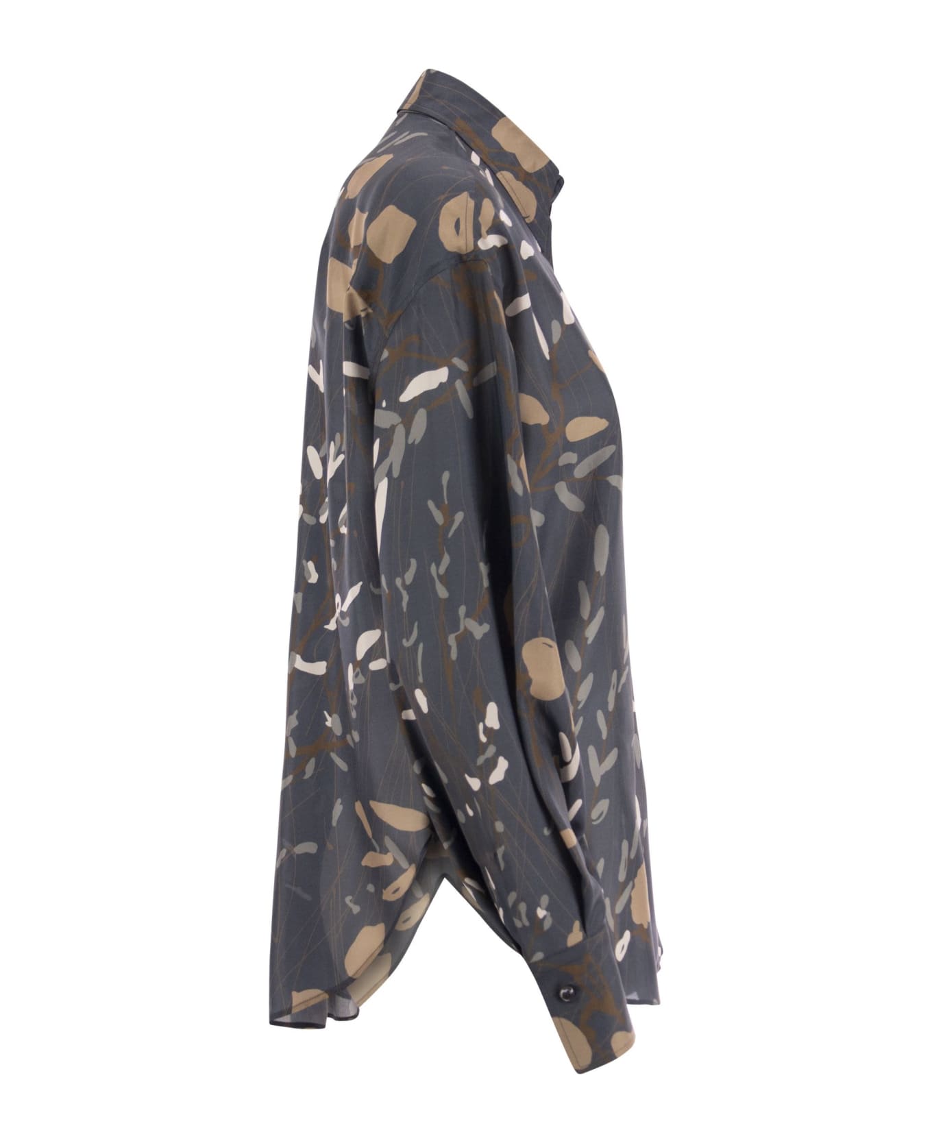 Blue Silk Pattern Shirt