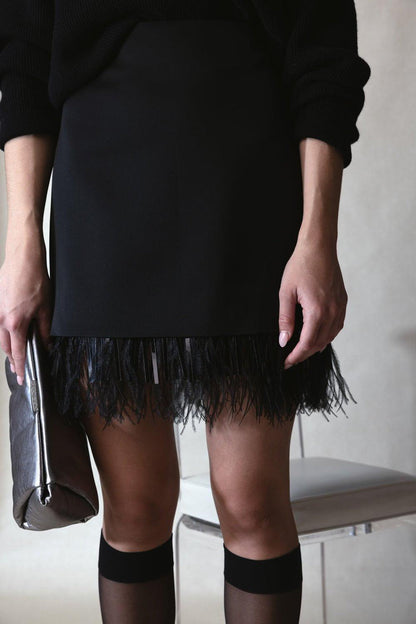 Black Acetate Mini Skirt