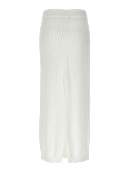 White Cotton Long Skirt