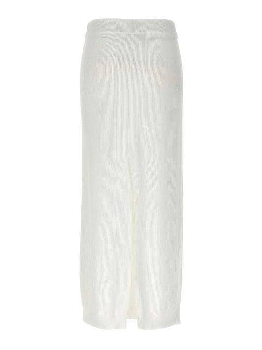 White Cotton Long Skirt