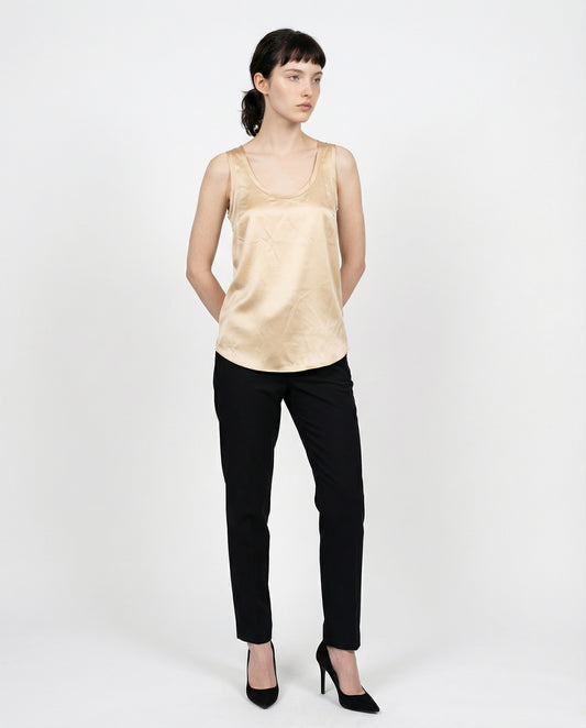 Beige Silk T-Shirt