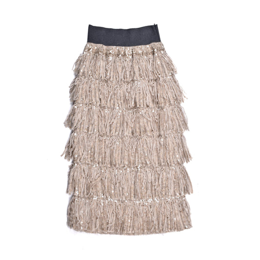 Beige Fabric Skirt