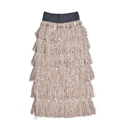 Beige Fabric Skirt