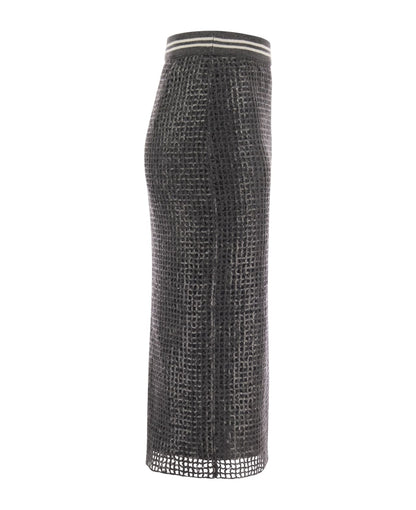 Gray Acetate Long Skirt