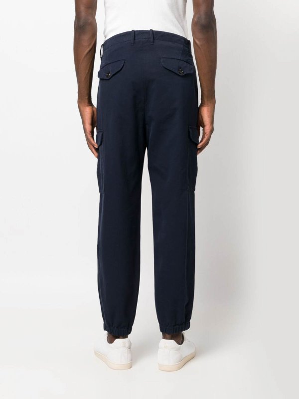 Blue Cotton Cargo Pants