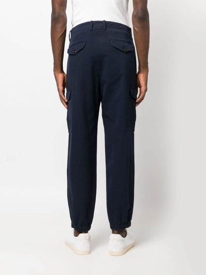 Blue Cotton Cargo Pants