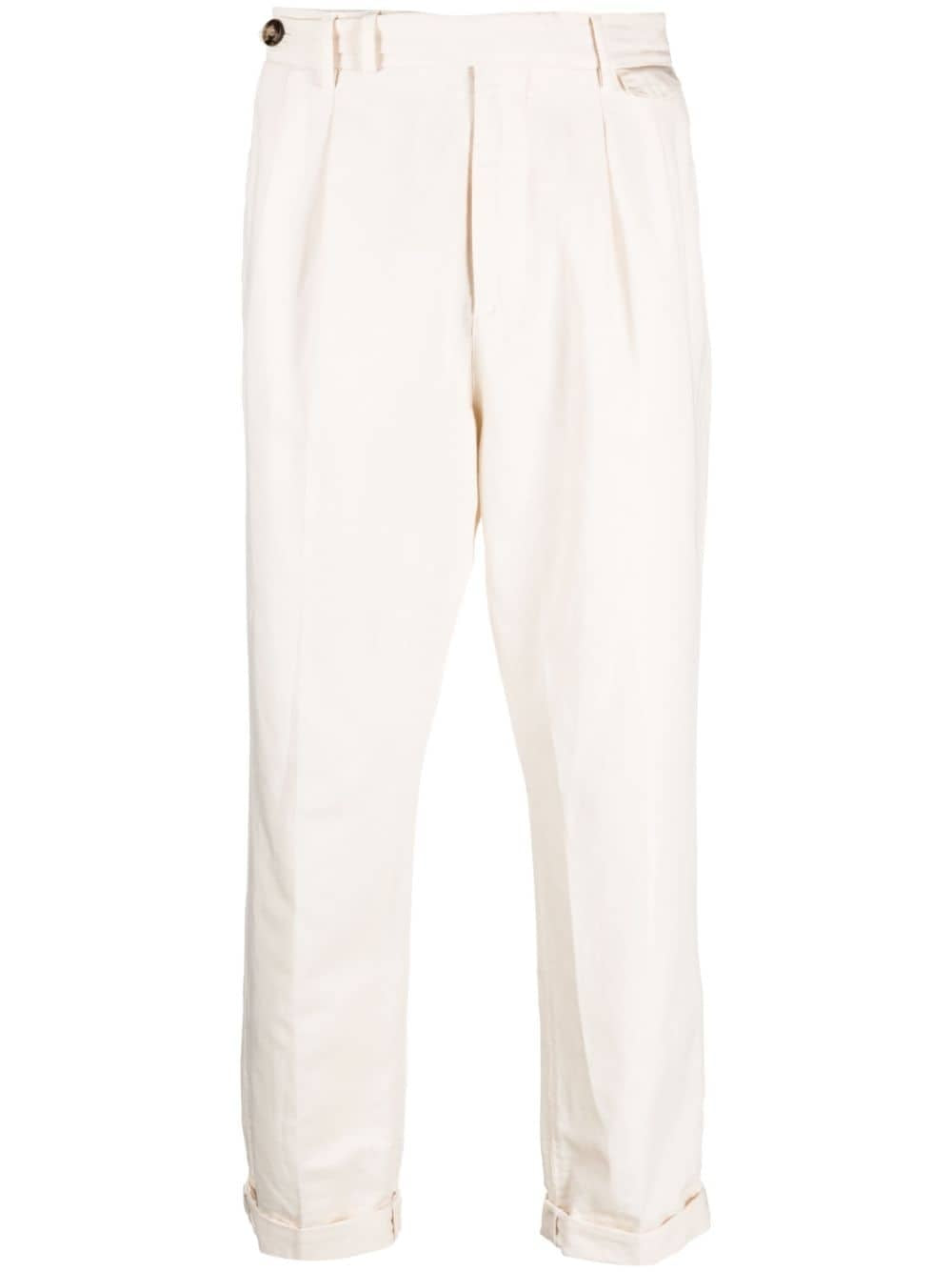 White Linen Casual Pants