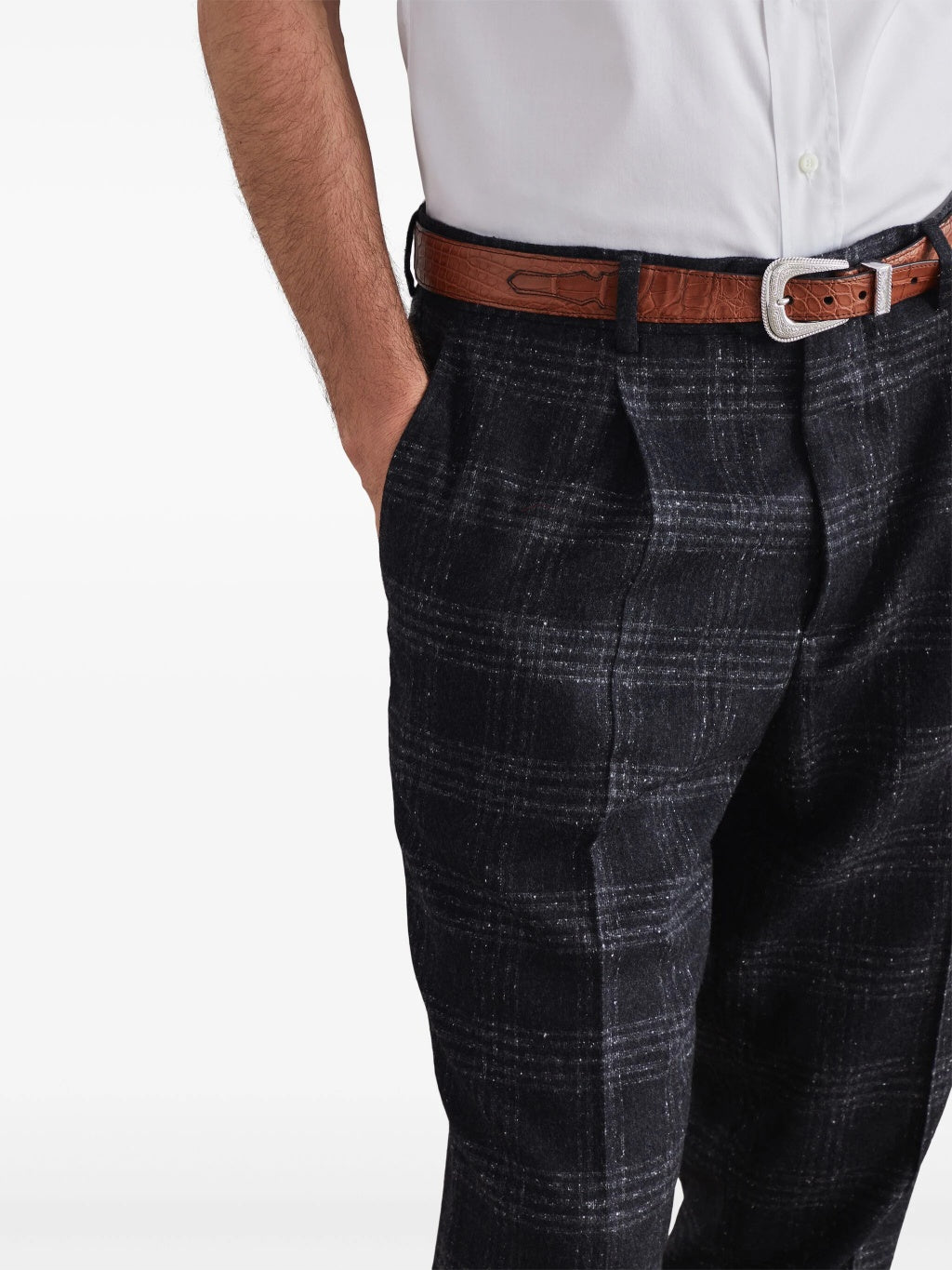 Gray Silk Casual Pants