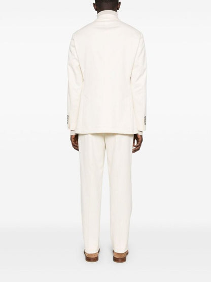 Beige Cotton Two-Piece Suit