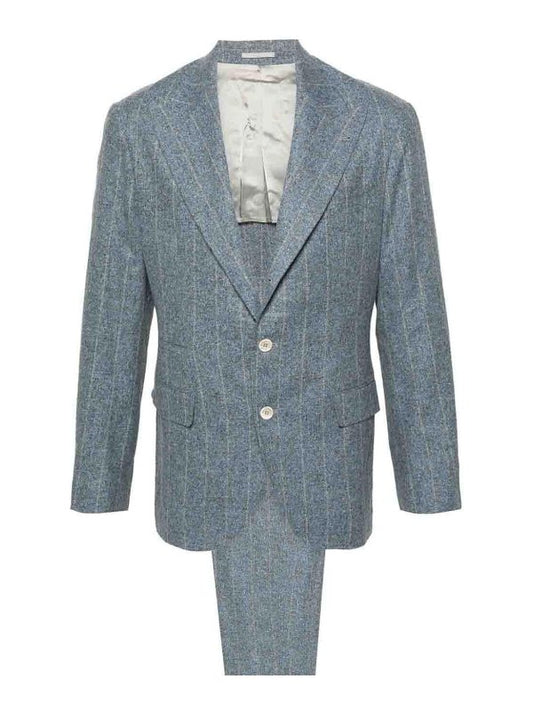 Blue Silk Two-Piece Suit