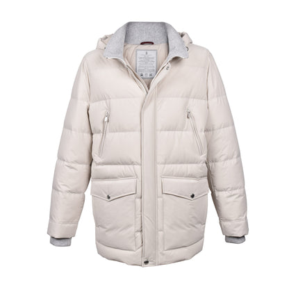 White Polyamide Full-Length Jacket