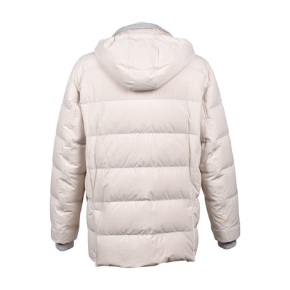 White Polyamide Full-Length Jacket