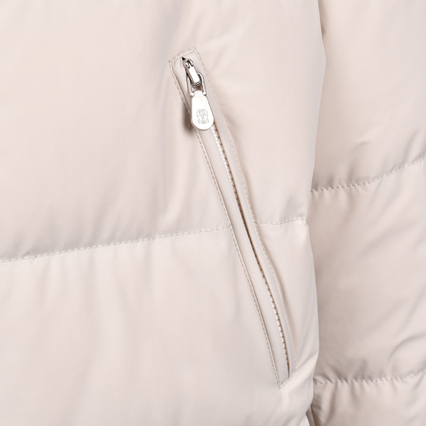 White Polyamide Full-Length Jacket