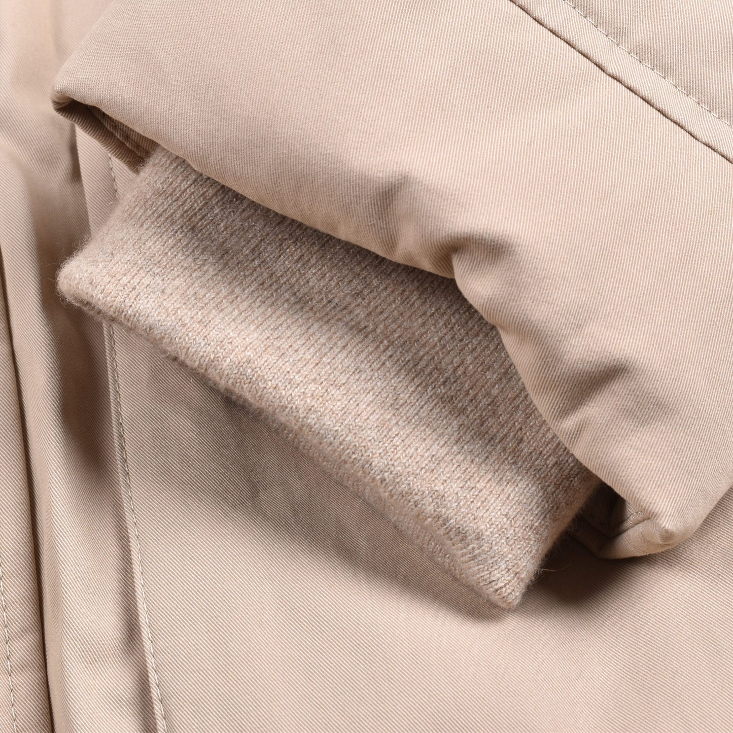 Beige Cotton Full-Length Jacket