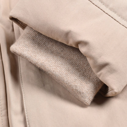Beige Cotton Full-Length Jacket