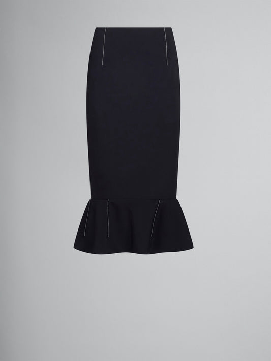 Black Fibres Long Skirt