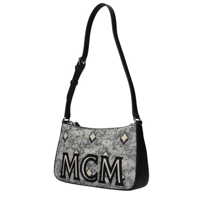 Gray Fabric Crossbody Bag