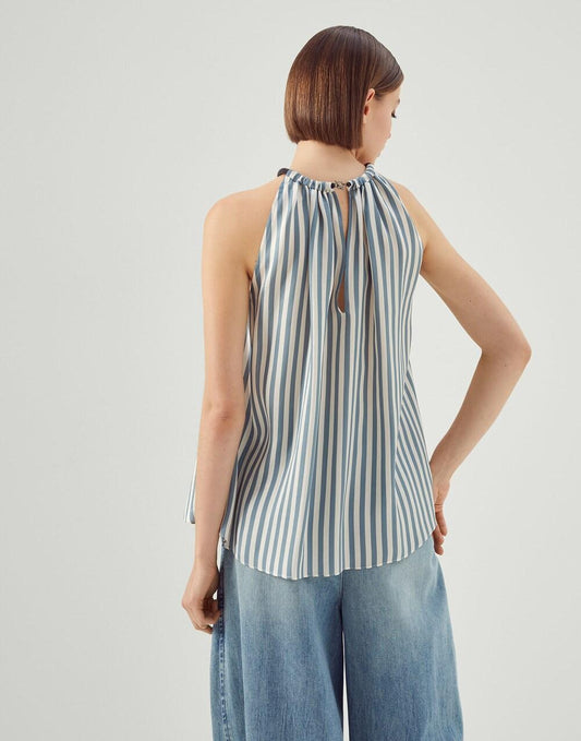 Blue Viscose T-Shirt