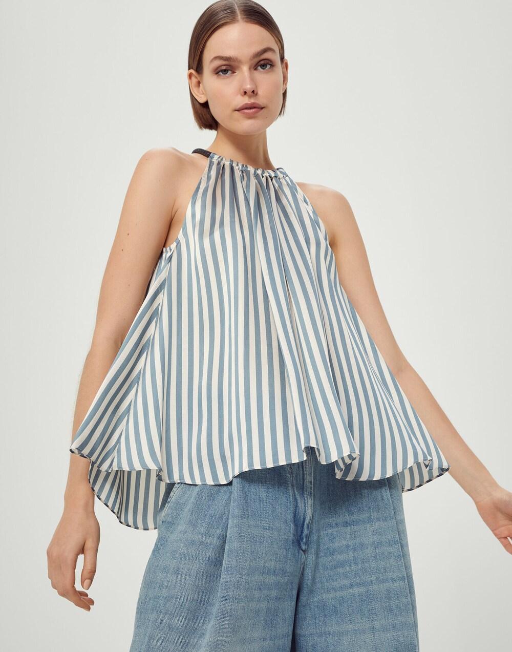 Blue Viscose T-Shirt