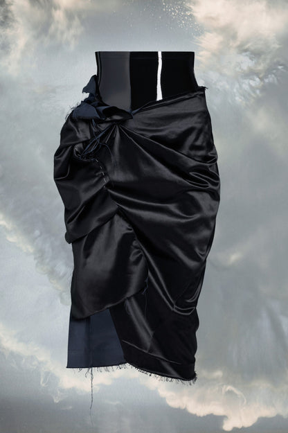 Black Fibres Midi Skirt