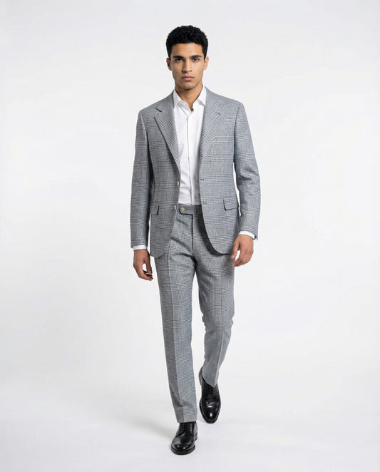 Light Blue Wool Two-Piece Suit