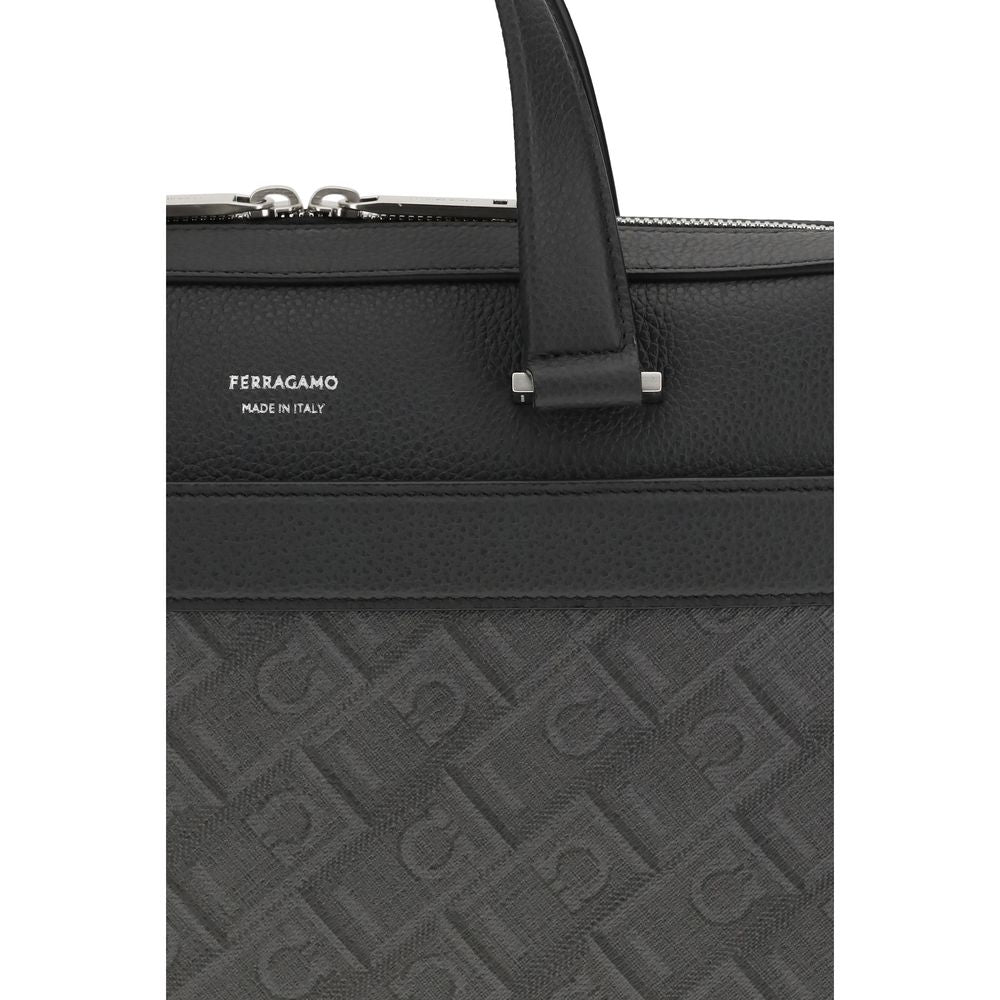 Gray Calf Leather Bos Taurus Briefcase