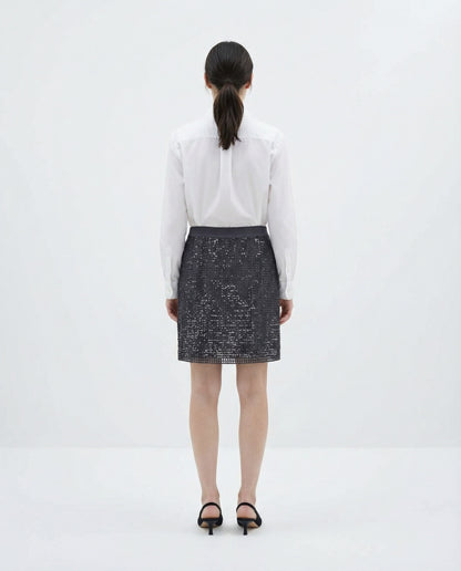 Bicolor Acetate Mini Skirt