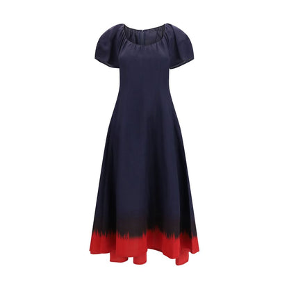 Blue Viscose Casual Dress