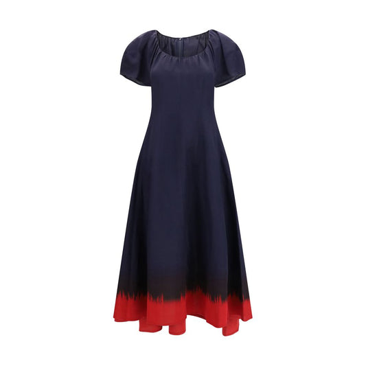 Blue Viscose Casual Dress