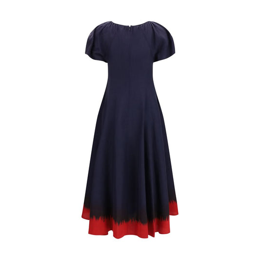 Blue Viscose Casual Dress