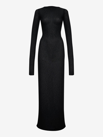 Black Rayon Casual Dress