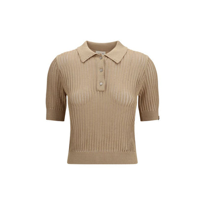 Beige Cotton Polo Shirt