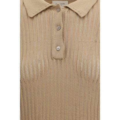 Beige Cotton Polo Shirt