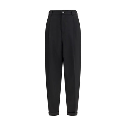Black Fleece Wool Casual Pants