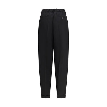 Black Fleece Wool Casual Pants