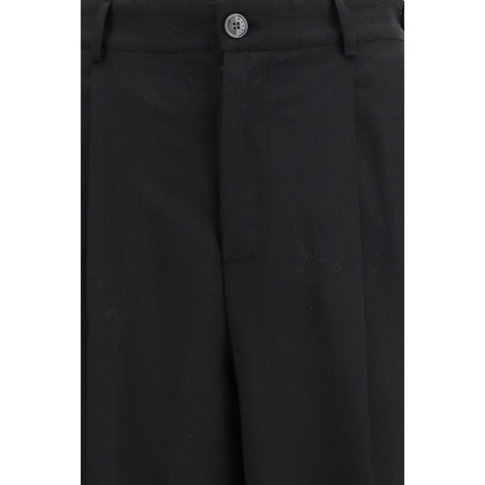 Black Fleece Wool Casual Pants