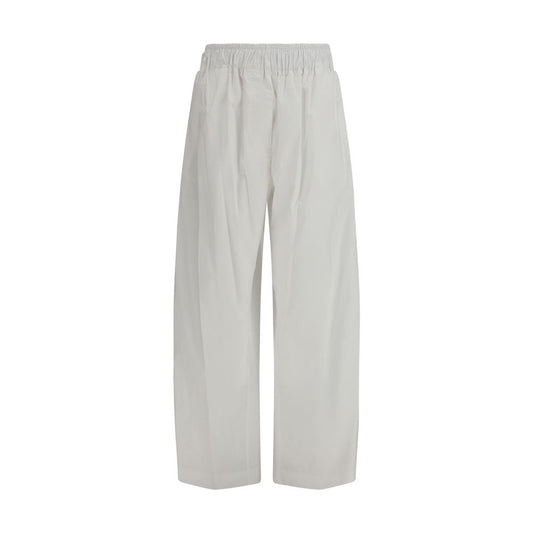 White Lyocell Casual Pants