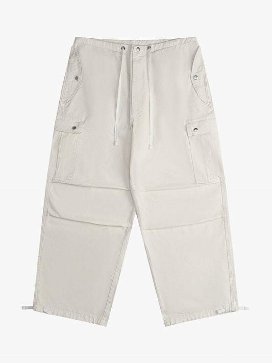 White Cotton Cargo Pants