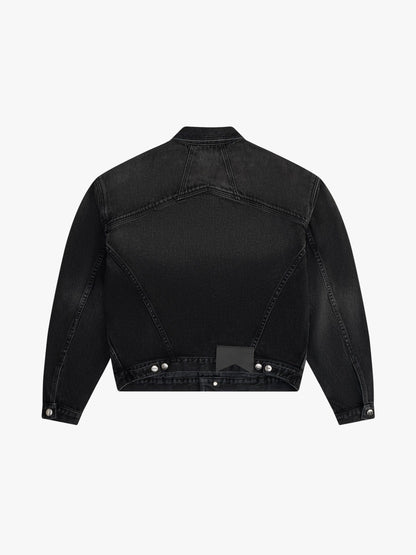 Black Cotton Denim Jacket