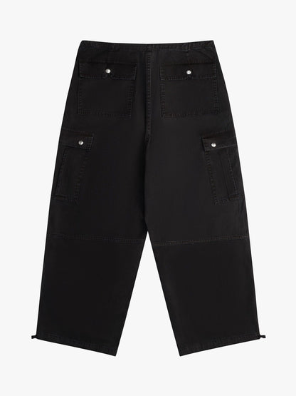 Black Cotton Cargo Pants