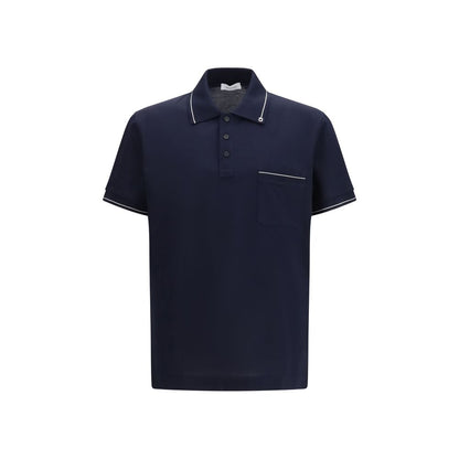 Blue Cotton Polo Shirt